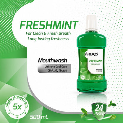 Nero Mouthwash Freshmint Clean & Fresh Breath 500ml