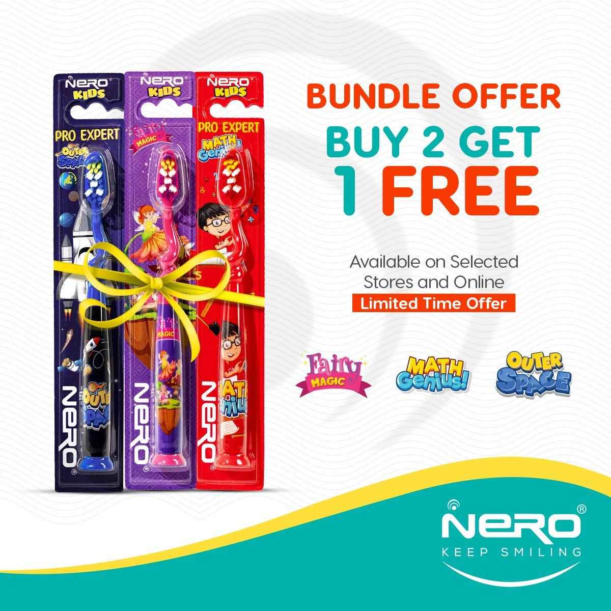 Nero Kids Toothbrushes Kids Bundle Offer Buy 2 Get 1 Free