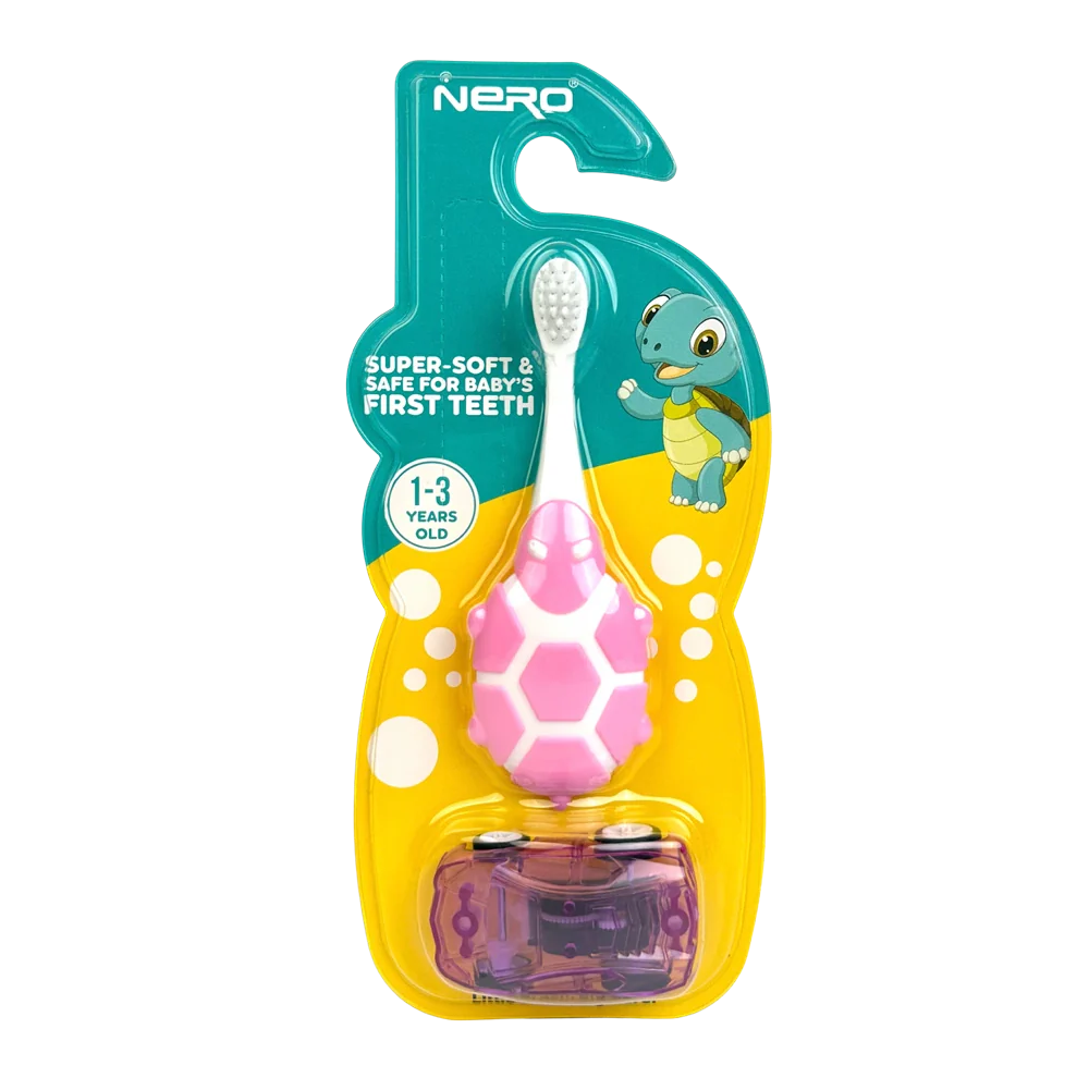 Nero Kids Tooth Brush K509 - Pink Turtle | Super Soft ' 1-3 Years Kids