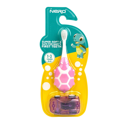 Nero Kids Tooth Brush K509 - Pink Turtle | Super Soft ' 1-3 Years Kids