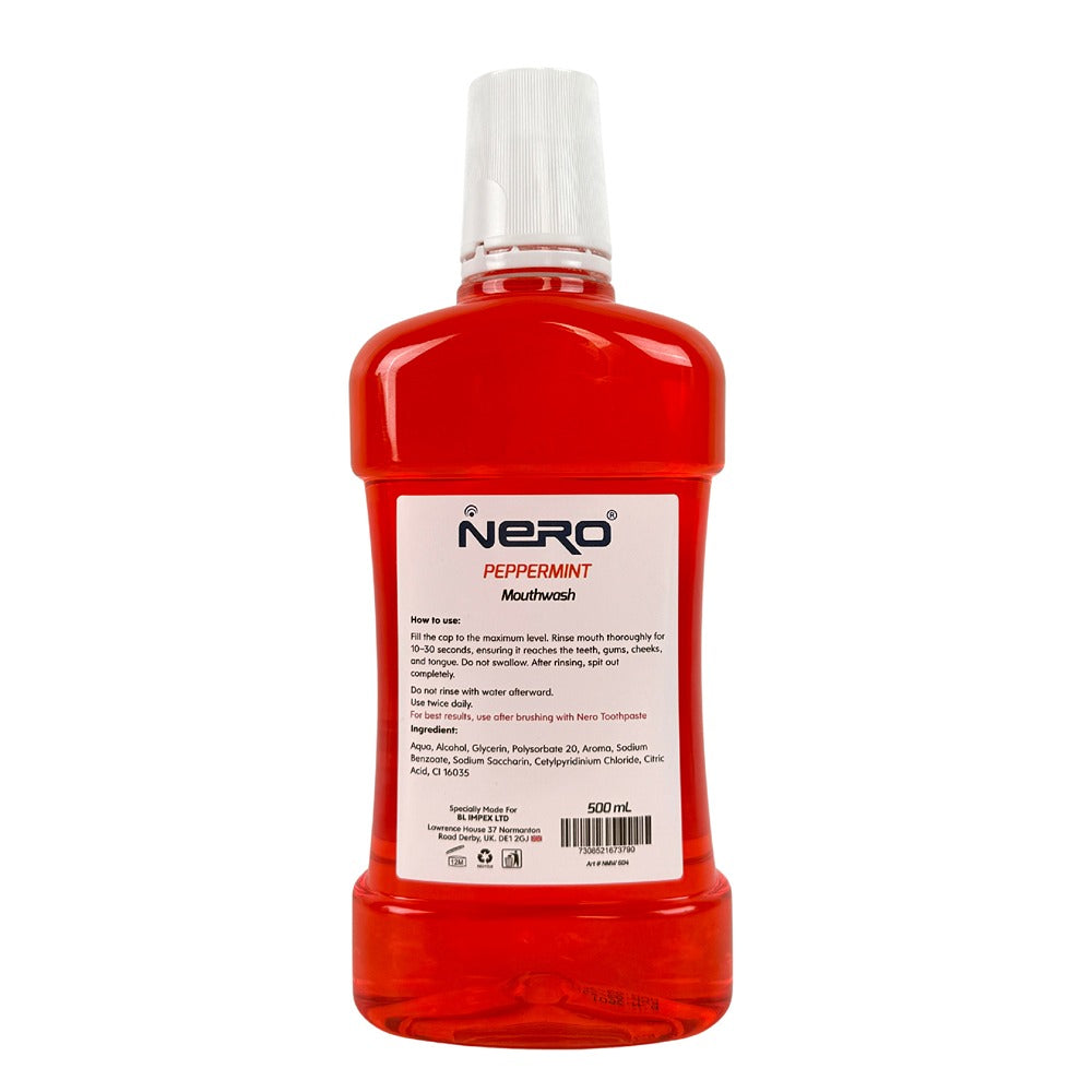 Nero Mouthwash Peppermint 10x Longer Freshness 500ml